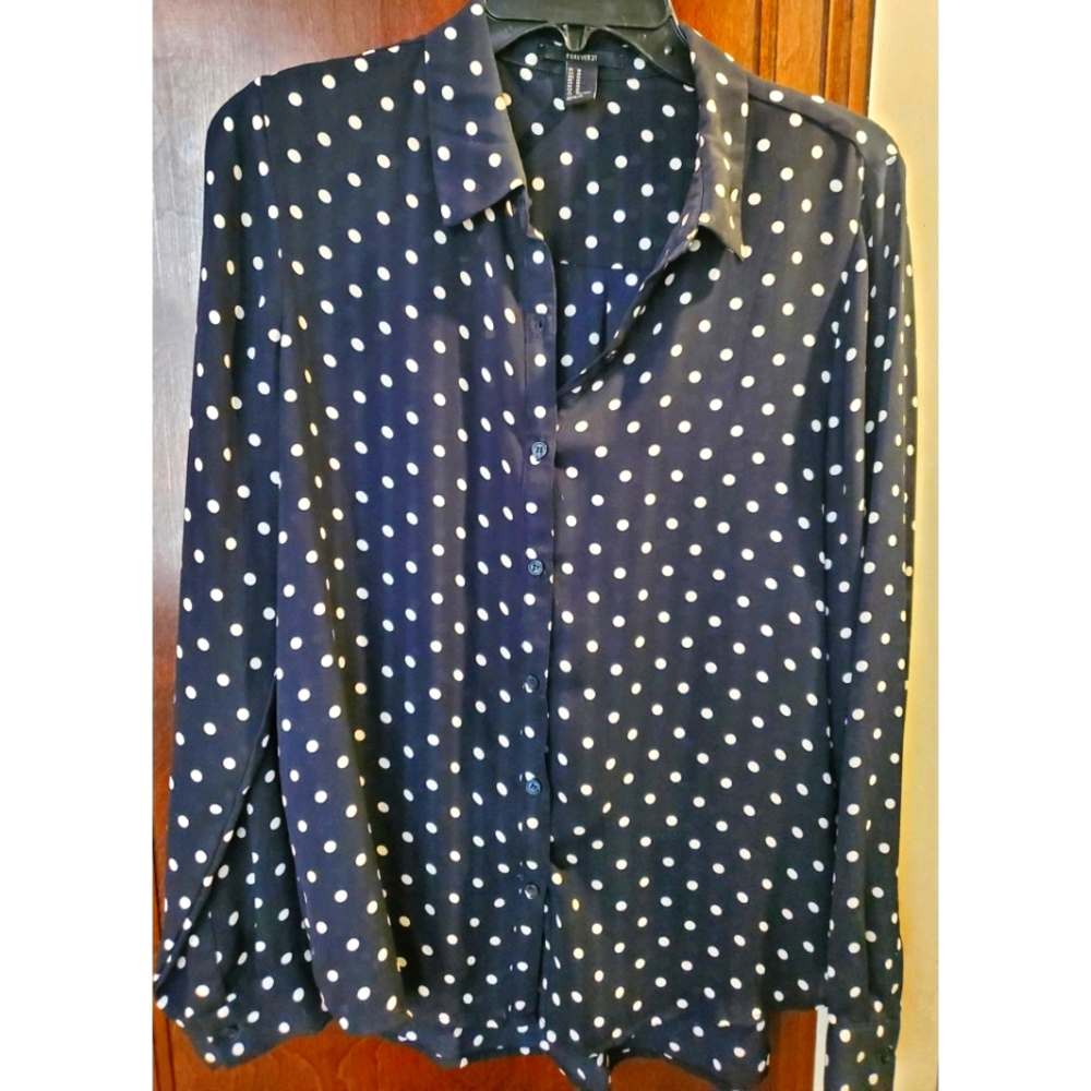 Polka Dot Button Up Top
